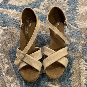 Toms wedge sandals (Never worn)